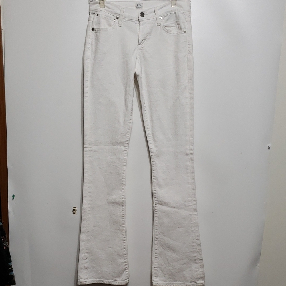 Citizen Of Humanity Kelly‎ 001 Stretch Low-Waist Bootcut White Jeans 25